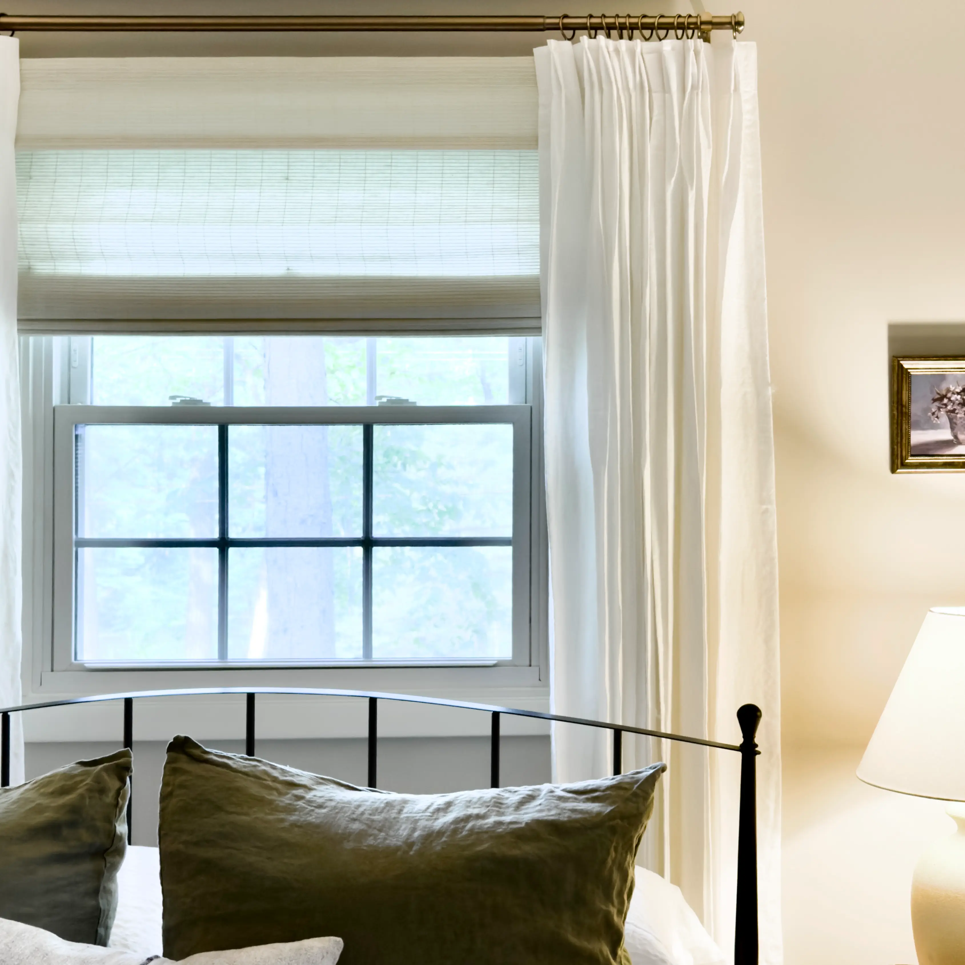 Lay Natural Flax Bamboo Woven Shade - Eggshell - Image 3