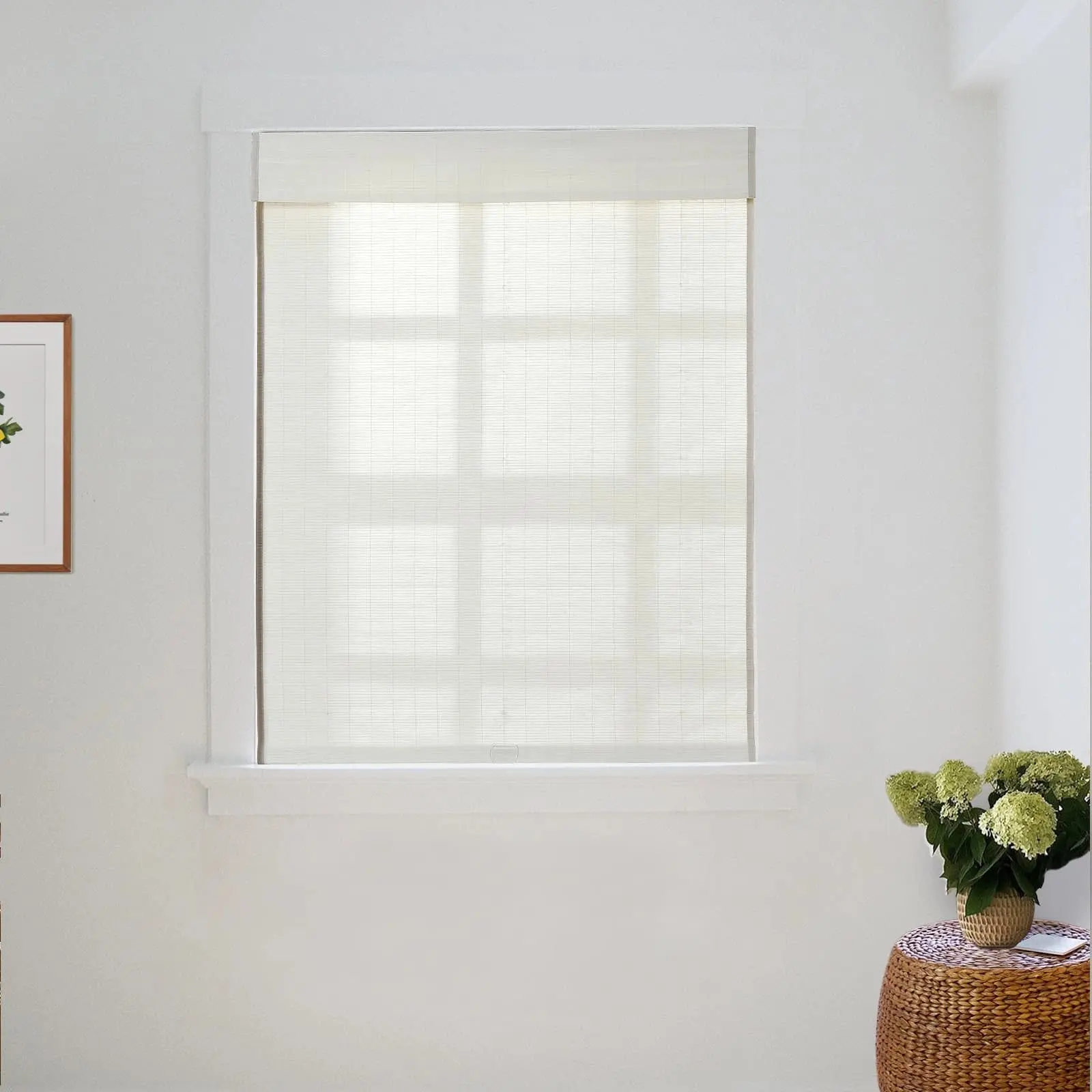 Lay Natural Flax Bamboo Woven Shade - Eggshell - Image 9