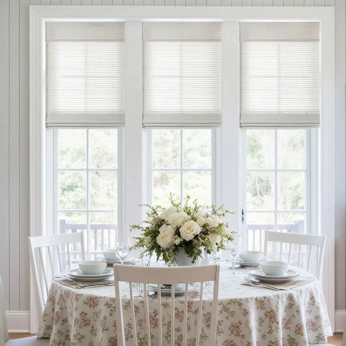 Lay Natural Paper Bamboo Woven Shade - Marble White - Image 12