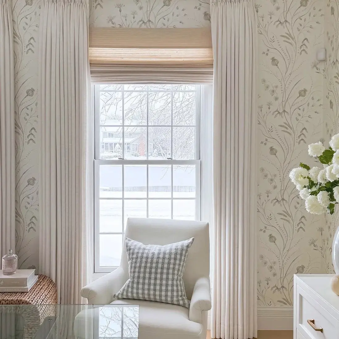 Lay Natural Paper Bamboo Woven Shade - Marble White - Image 16