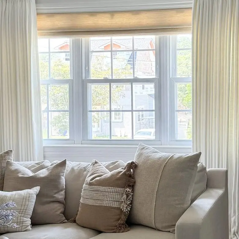 Lay Natural Paper Bamboo Woven Shade - Marble White - Image 17