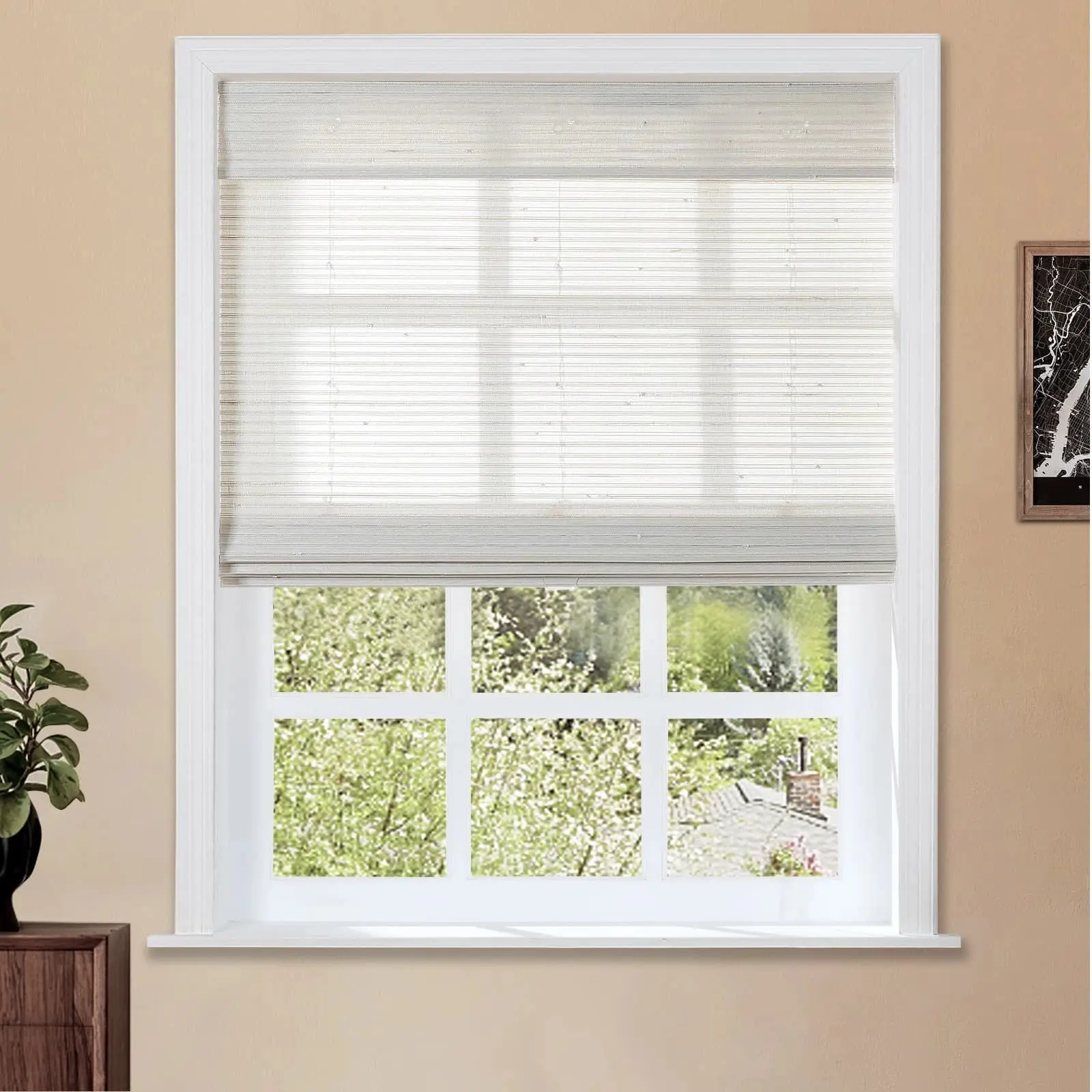 Lay Natural Paper Bamboo Woven Shade - Marble White - Image 23