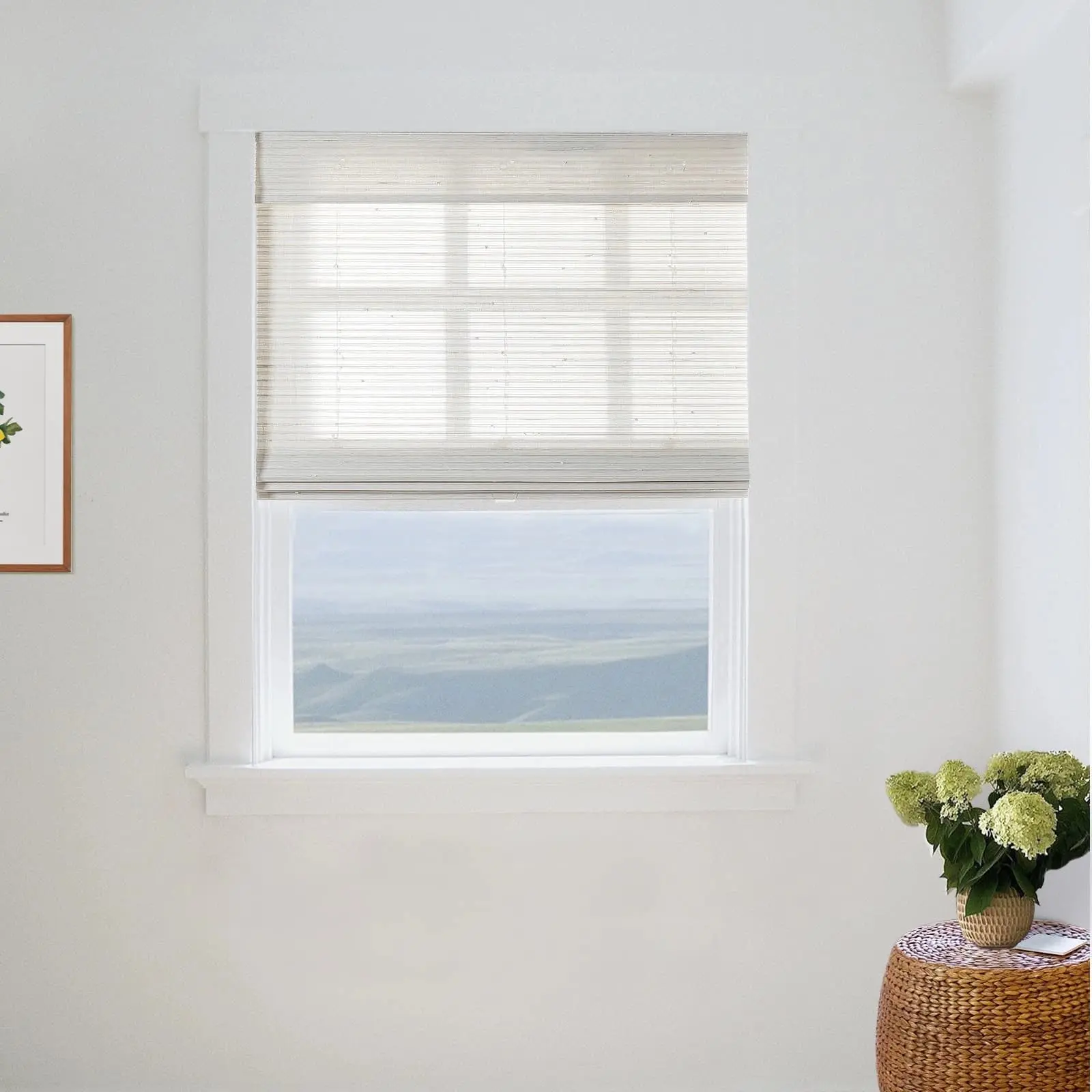 Lay Natural Paper Bamboo Woven Shade - Marble White - Image 25