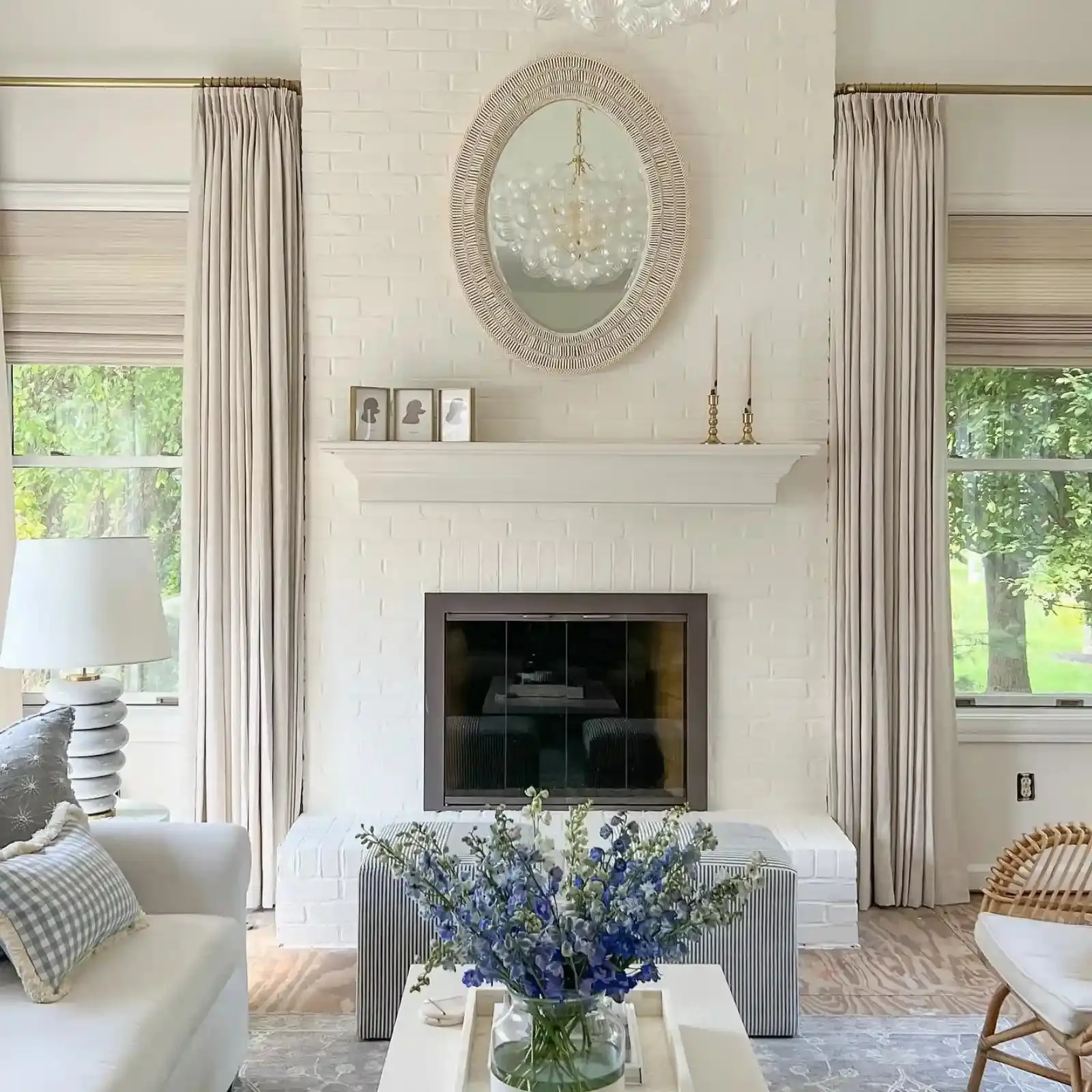 Lay Natural Paper Bamboo Woven Shade - Marble White - Image 3