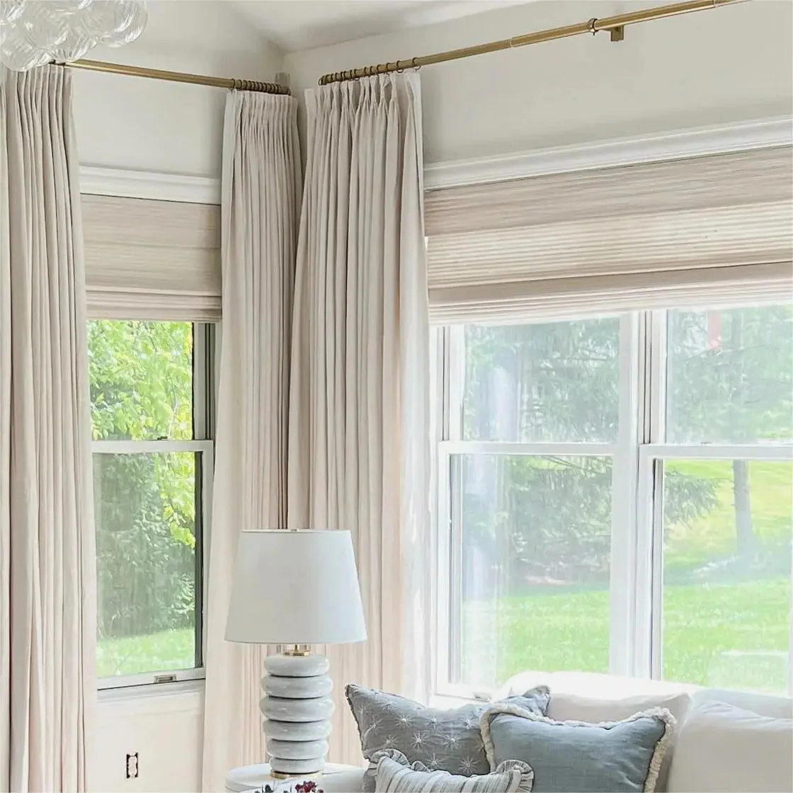 Lay Natural Paper Bamboo Woven Shade - Marble White - Image 4