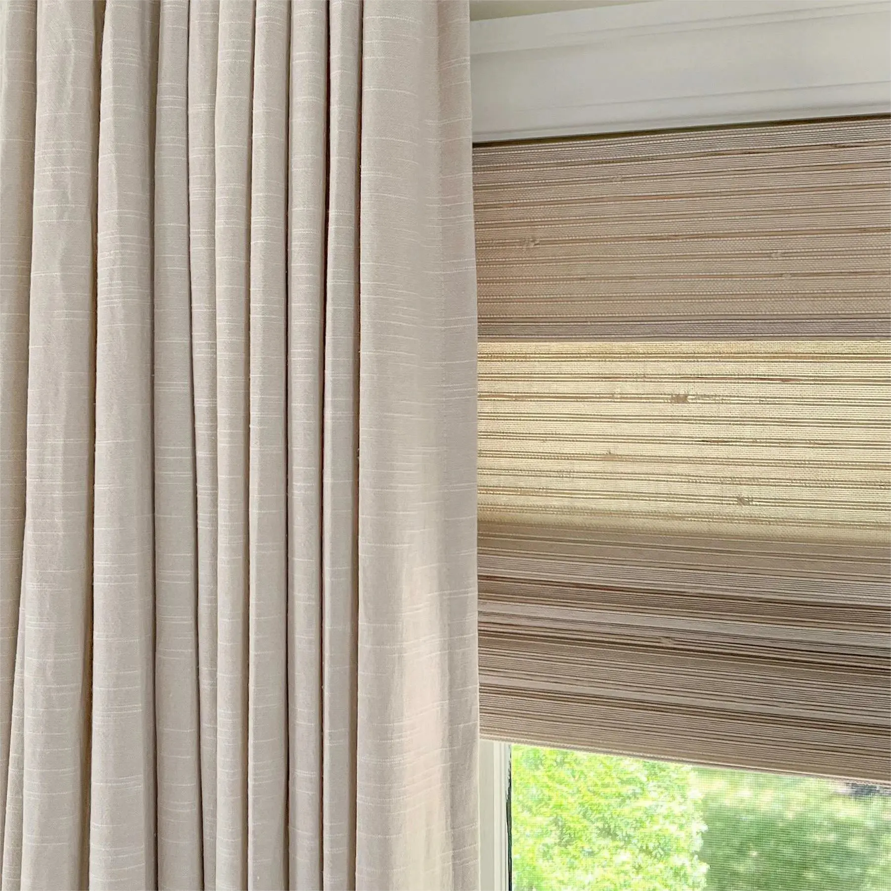 Lay Natural Paper Bamboo Woven Shade - Marble White - Image 6