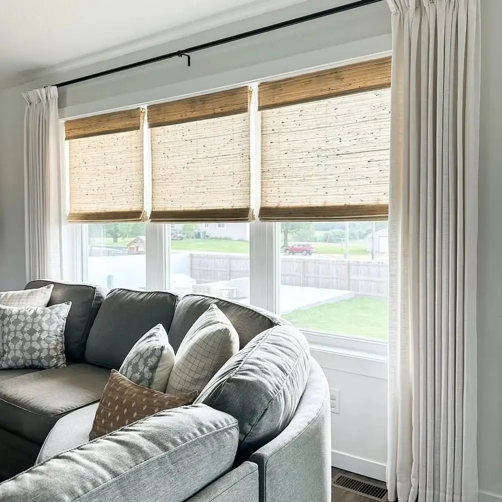 Lay Natural Ramie Bamboo Woven Shade - Beige - Image 13