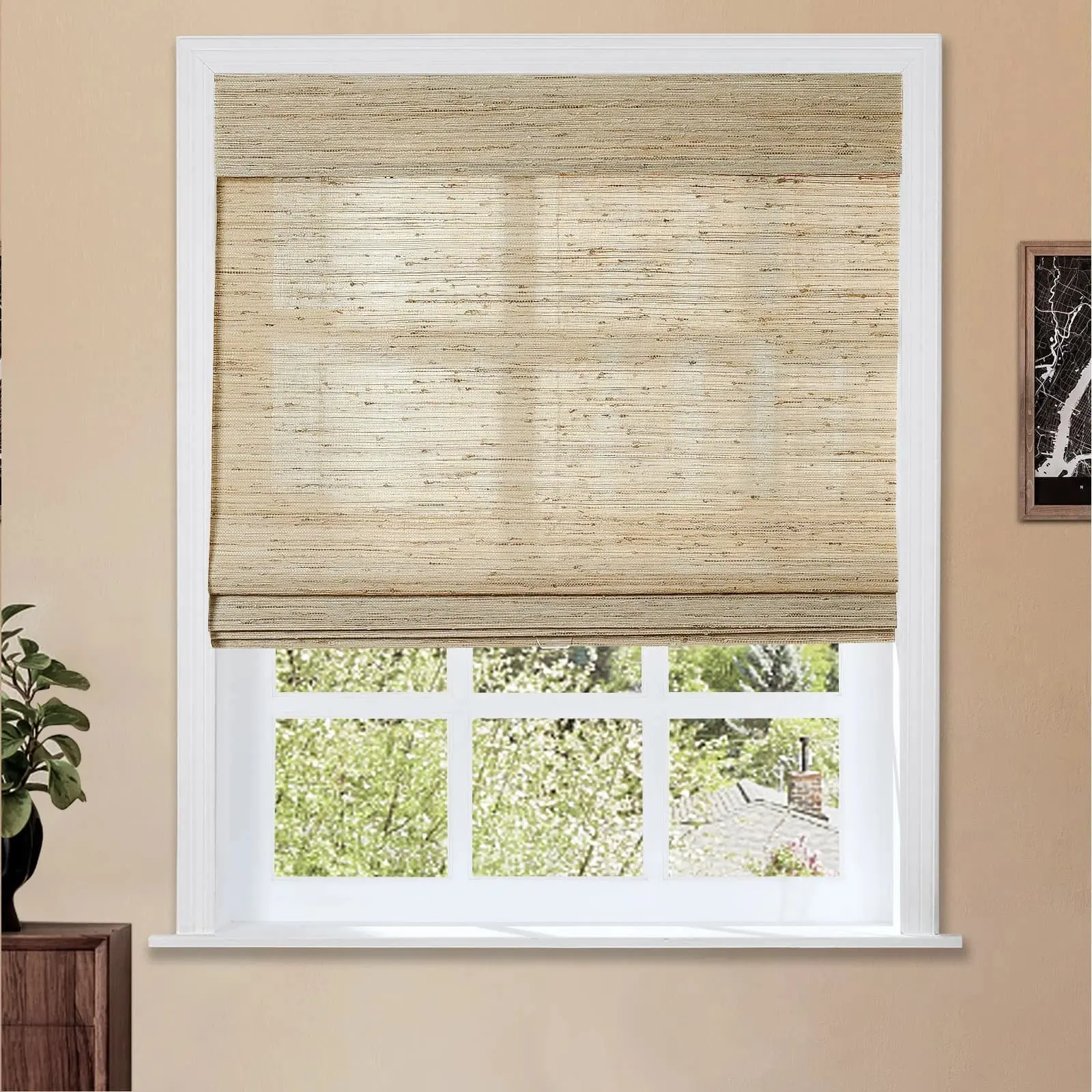 Lay Natural Ramie Bamboo Woven Shade - Beige - Image 29