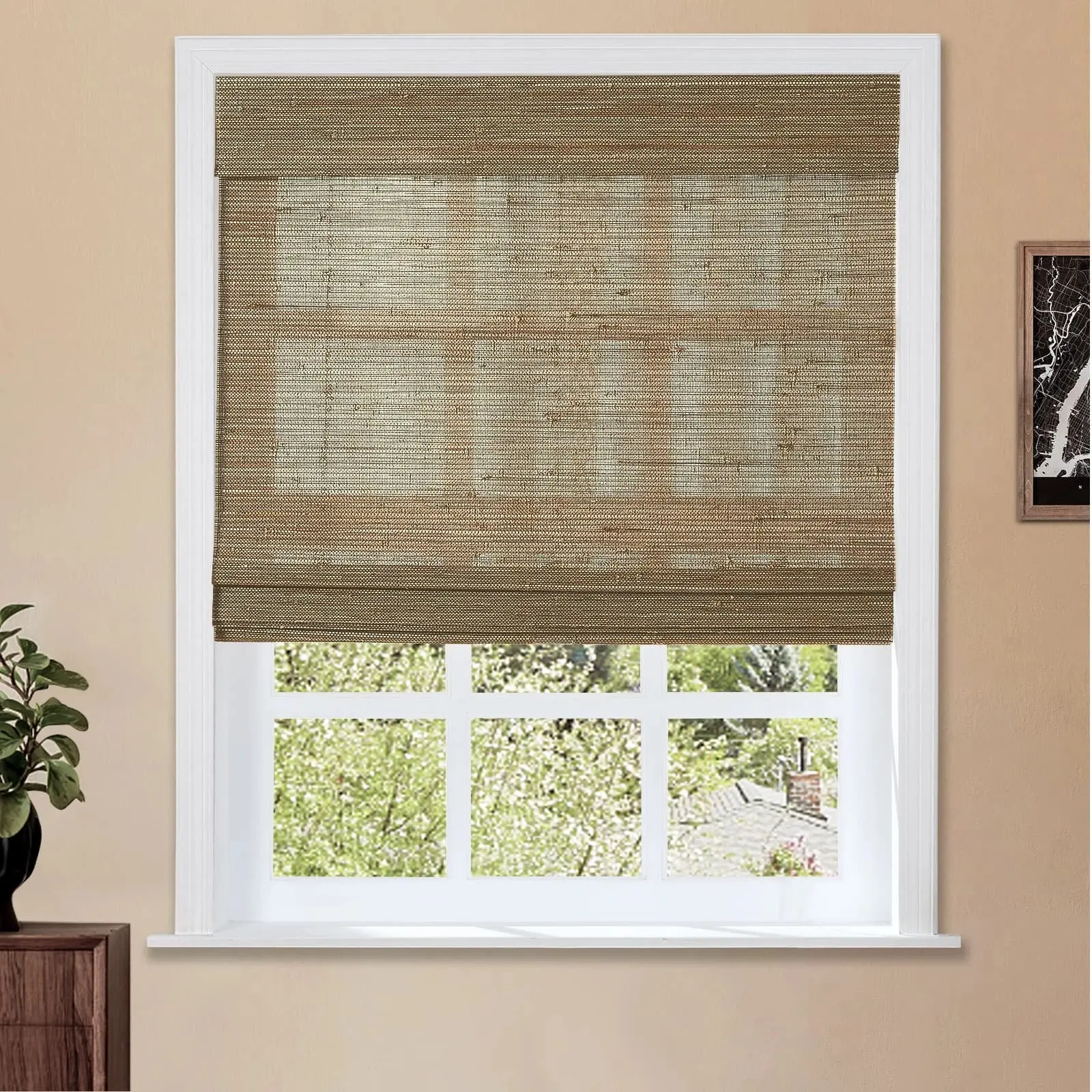 Lay Natural Ramie Bamboo Woven Shade - Brown - Image 3