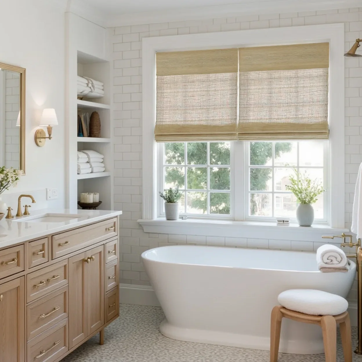 Lay Natural Ramie Bamboo Woven Shade - Coconut - Image 6