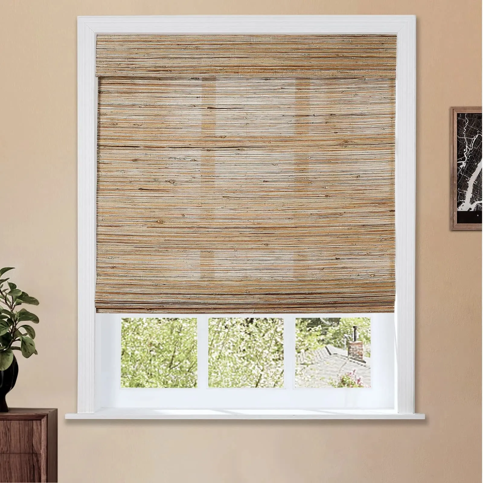 Lay Natural Ramie Bamboo Woven Shade - Honeynut - Image 3