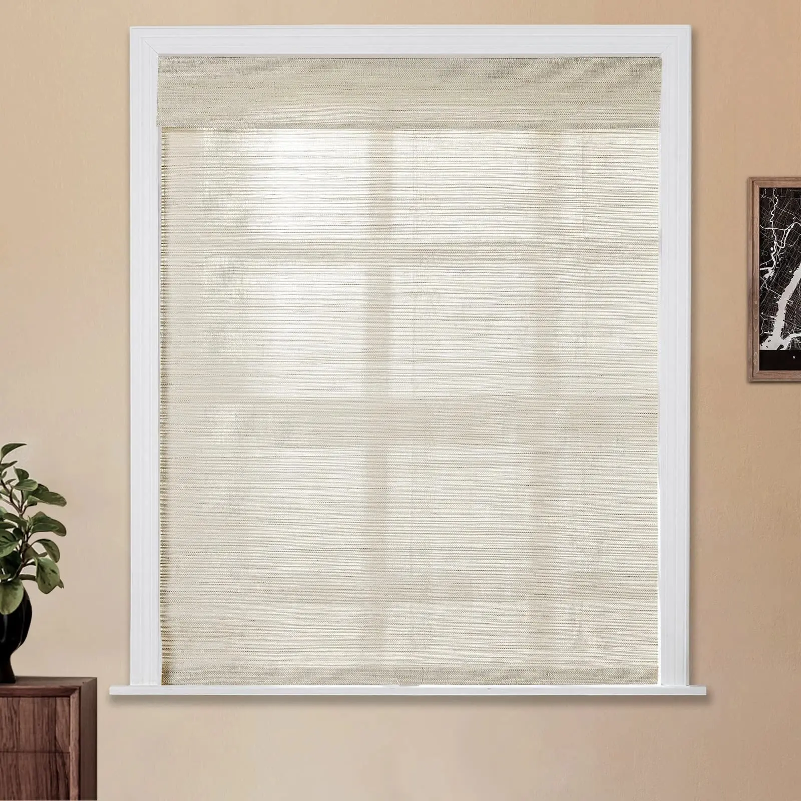 Lay Natural Ramie Bamboo Woven Shade - Wall White - Image 15