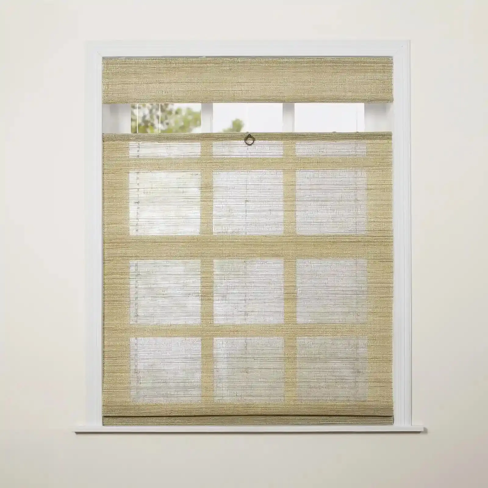 Lay Natural Ramie Top Down Bottom Up Woven Wood Shade Cordless - Coconut - Image 6