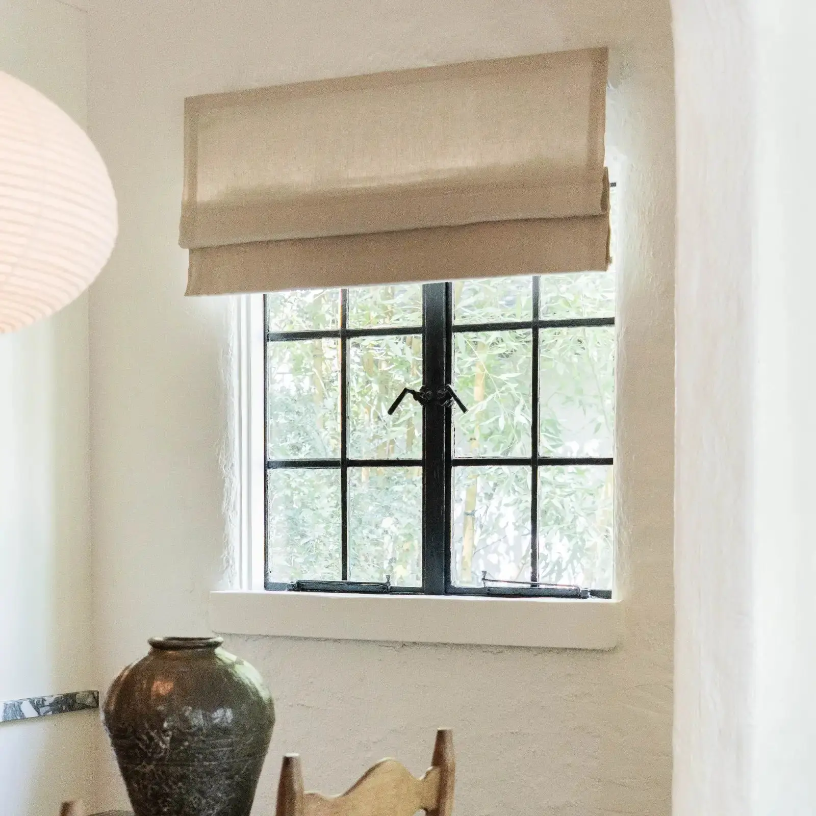 Patti Belgian Linen Roman Shade Cordless - Image 10
