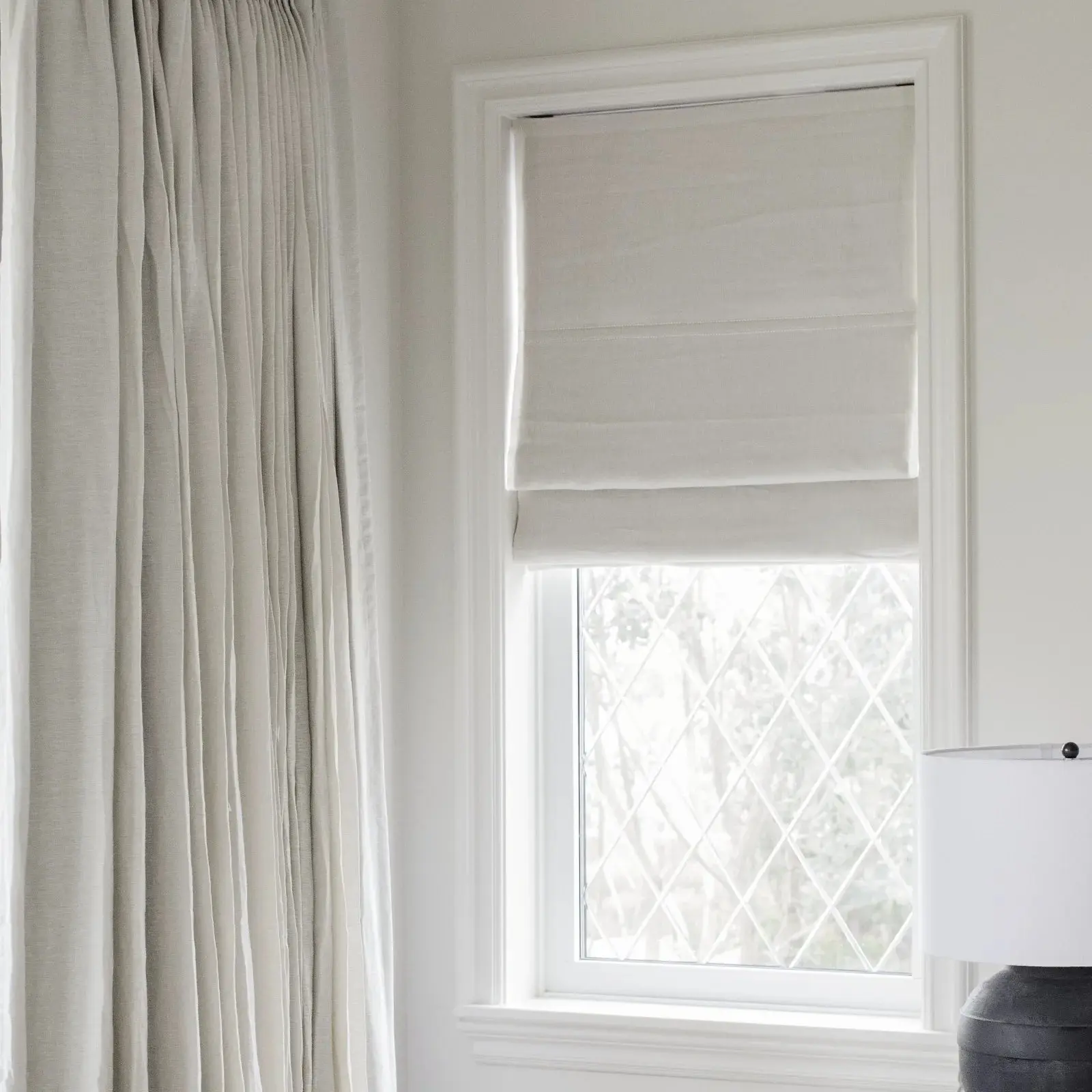 Patti Belgian Linen Roman Shade Cordless - Image 12