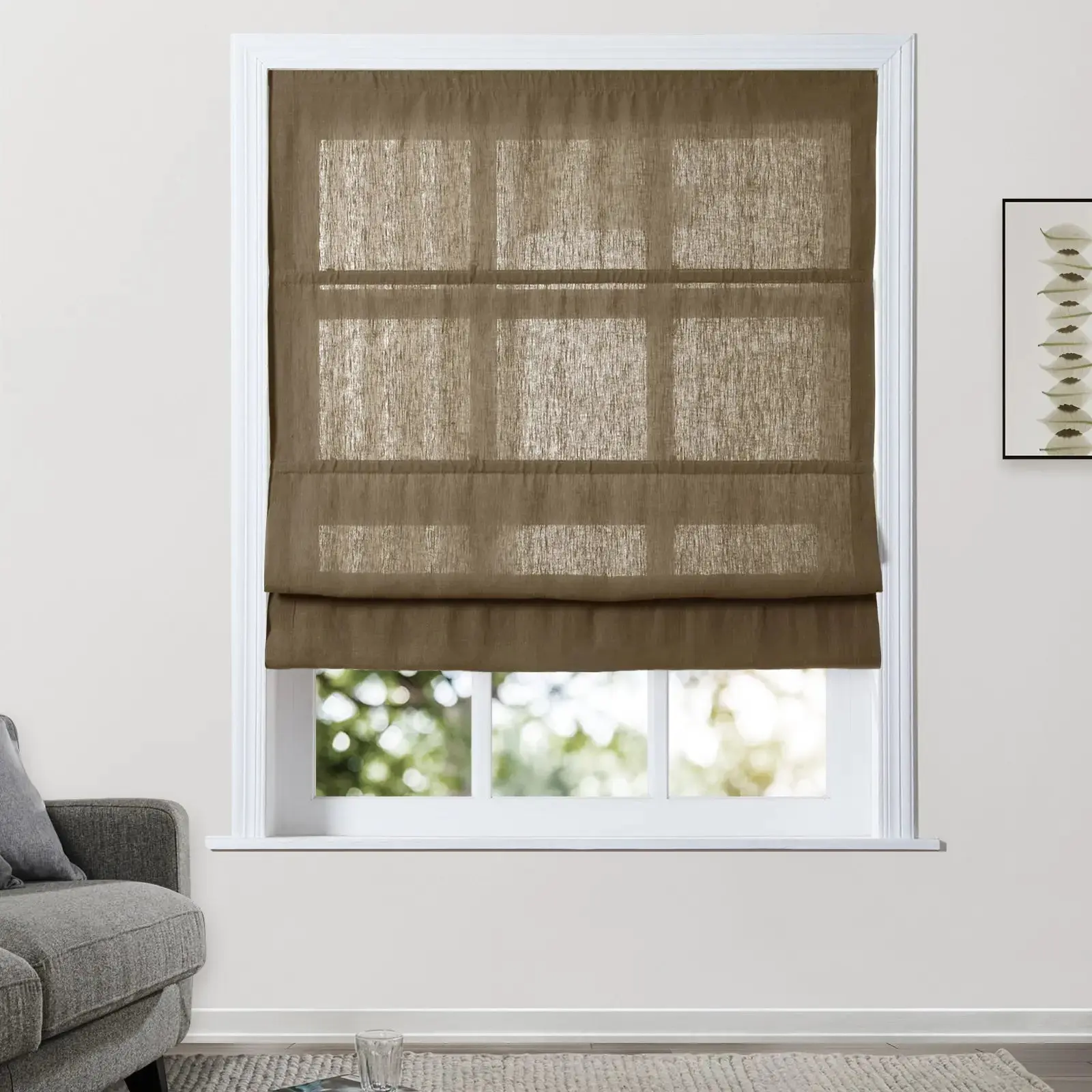 Patti Belgian Linen Roman Shade Cordless - Image 33