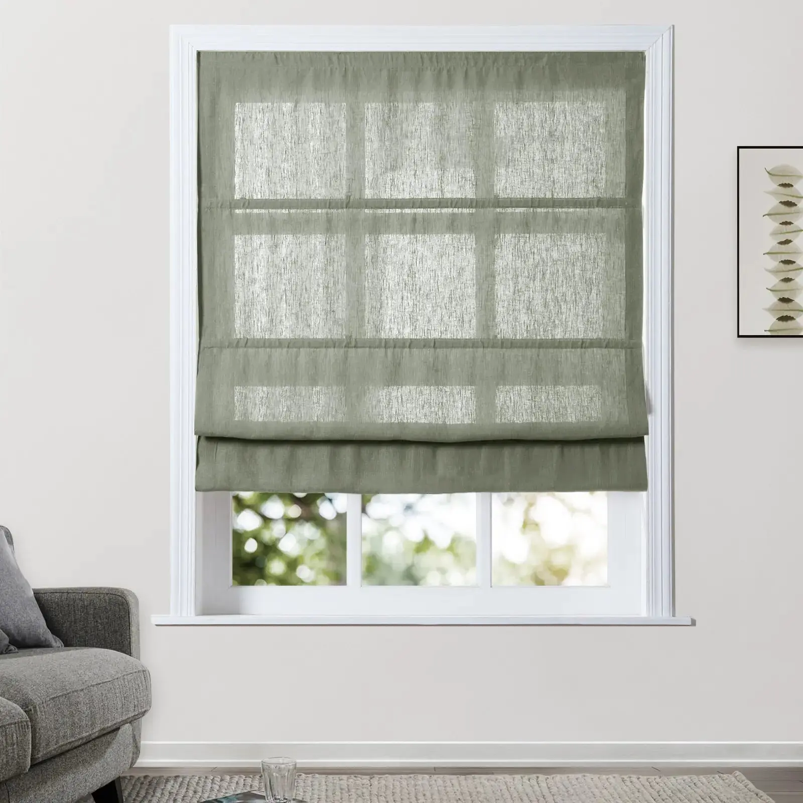Patti Belgian Linen Roman Shade Cordless - Image 37