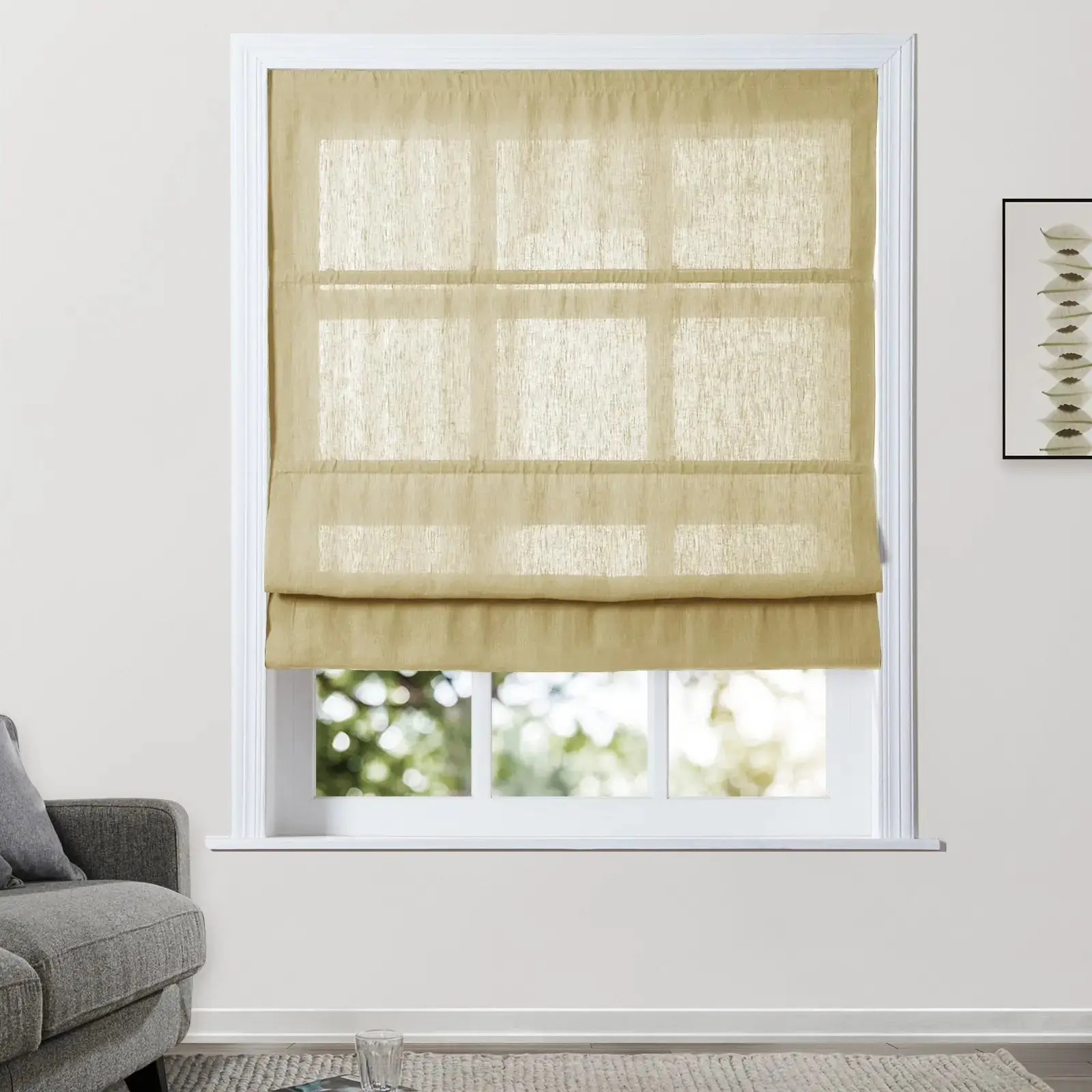 Patti Belgian Linen Roman Shade Cordless - Image 39