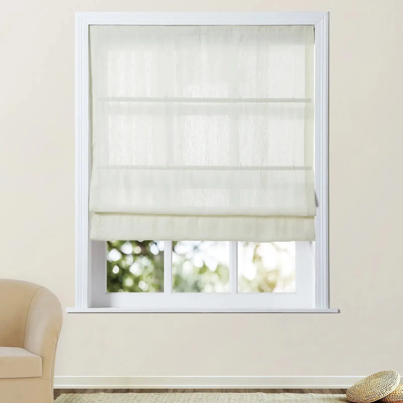 Patti Belgian Linen Roman Shade Cordless - Image 42
