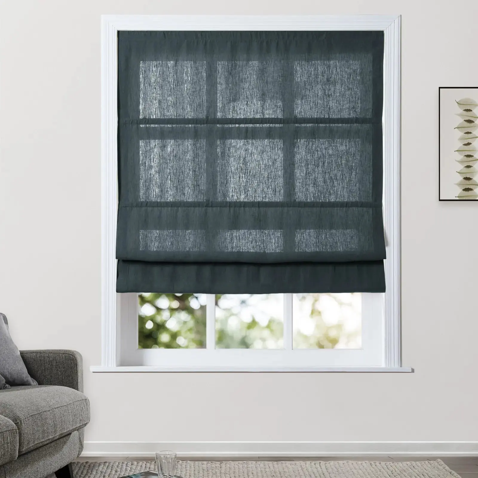 Patti Belgian Linen Roman Shade Cordless - Image 44