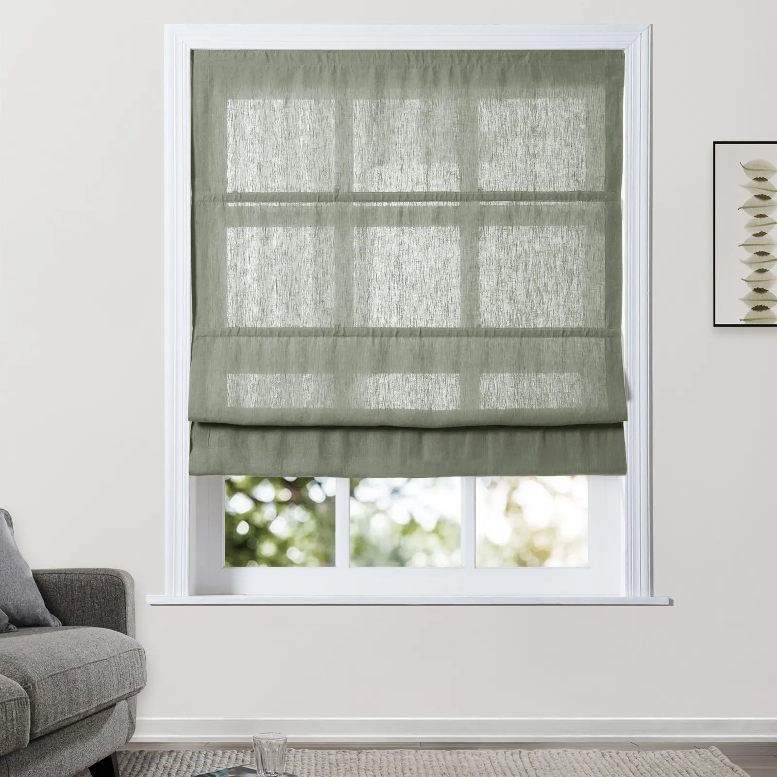 Patti Belgian Linen Cordless Roman Shade Plus Size - Image 24