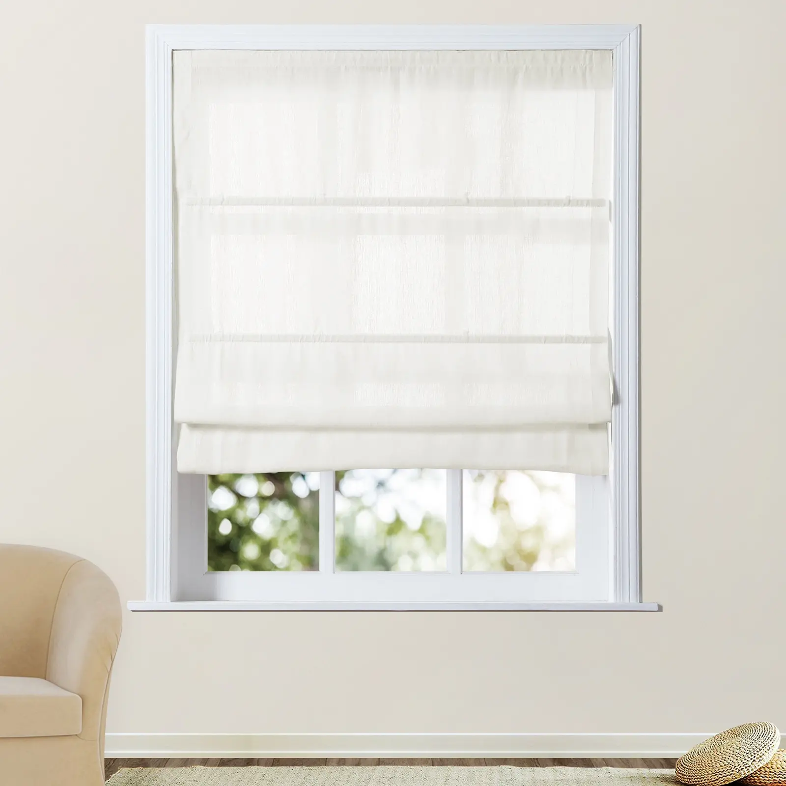 Patti Belgian Linen Cordless Roman Shade Plus Size - Image 26