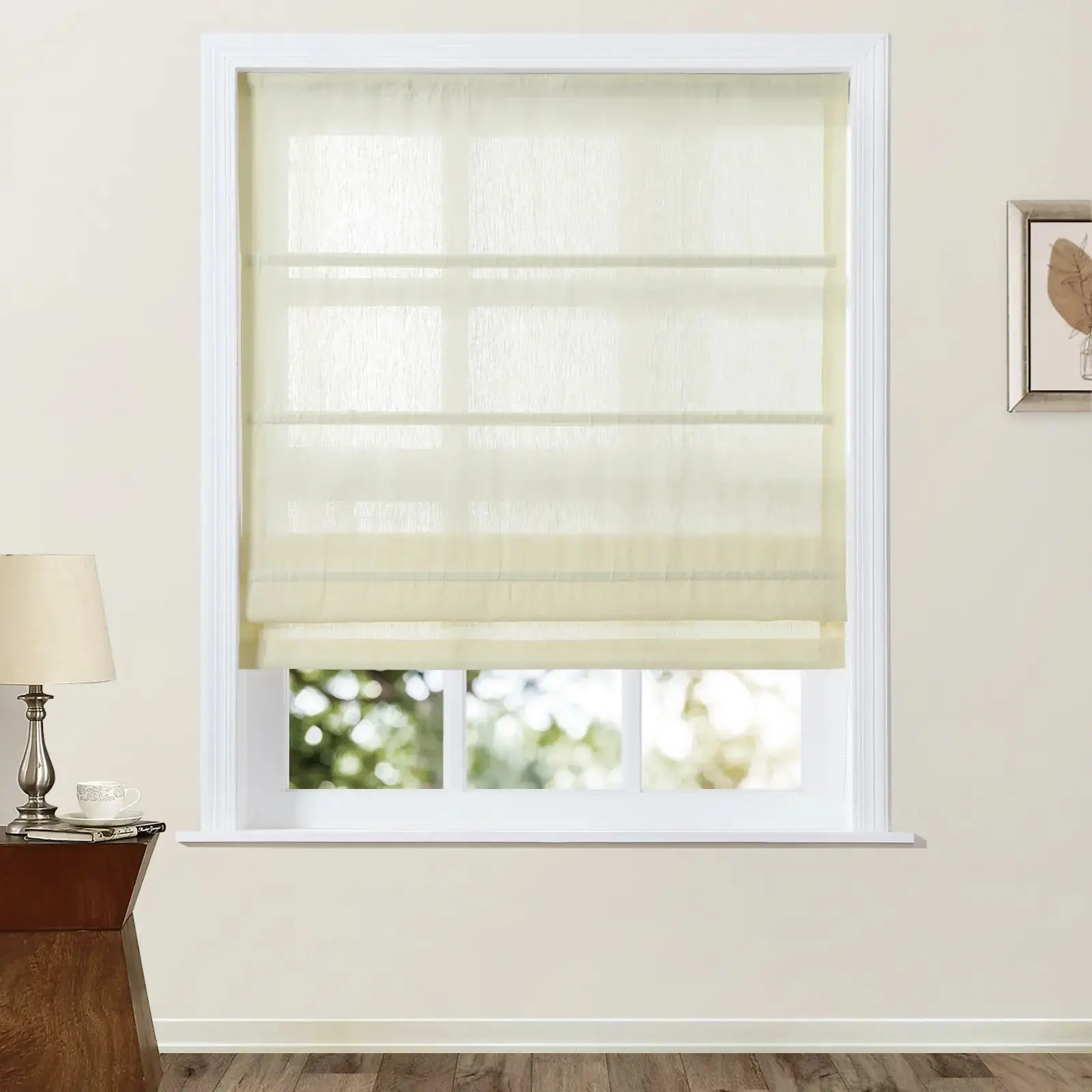 Patti Belgian Linen Roman Shade Cord Lift - Image 7