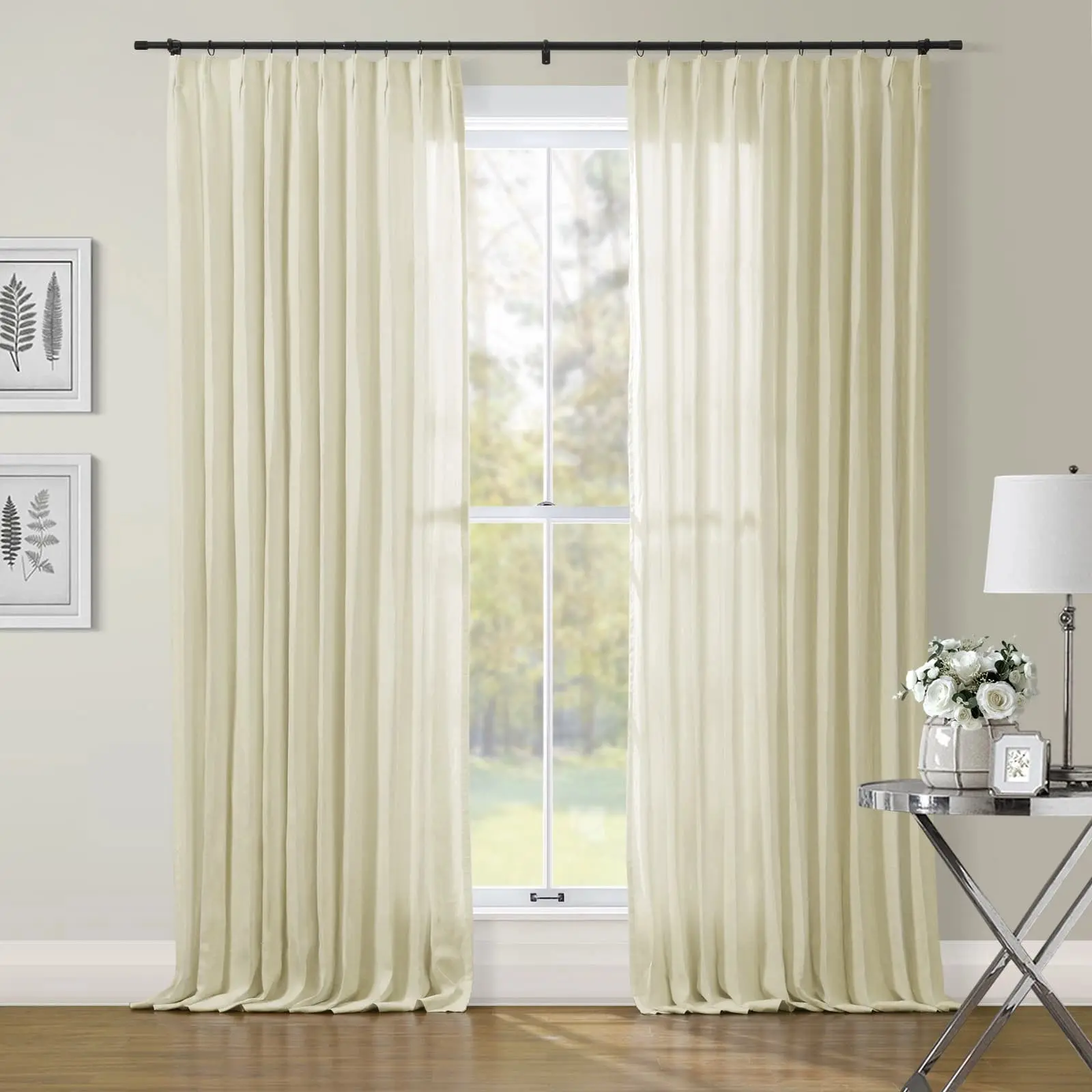 Patti Premium 100% Belgian Flax Linen Curtain Pleated - Image 25