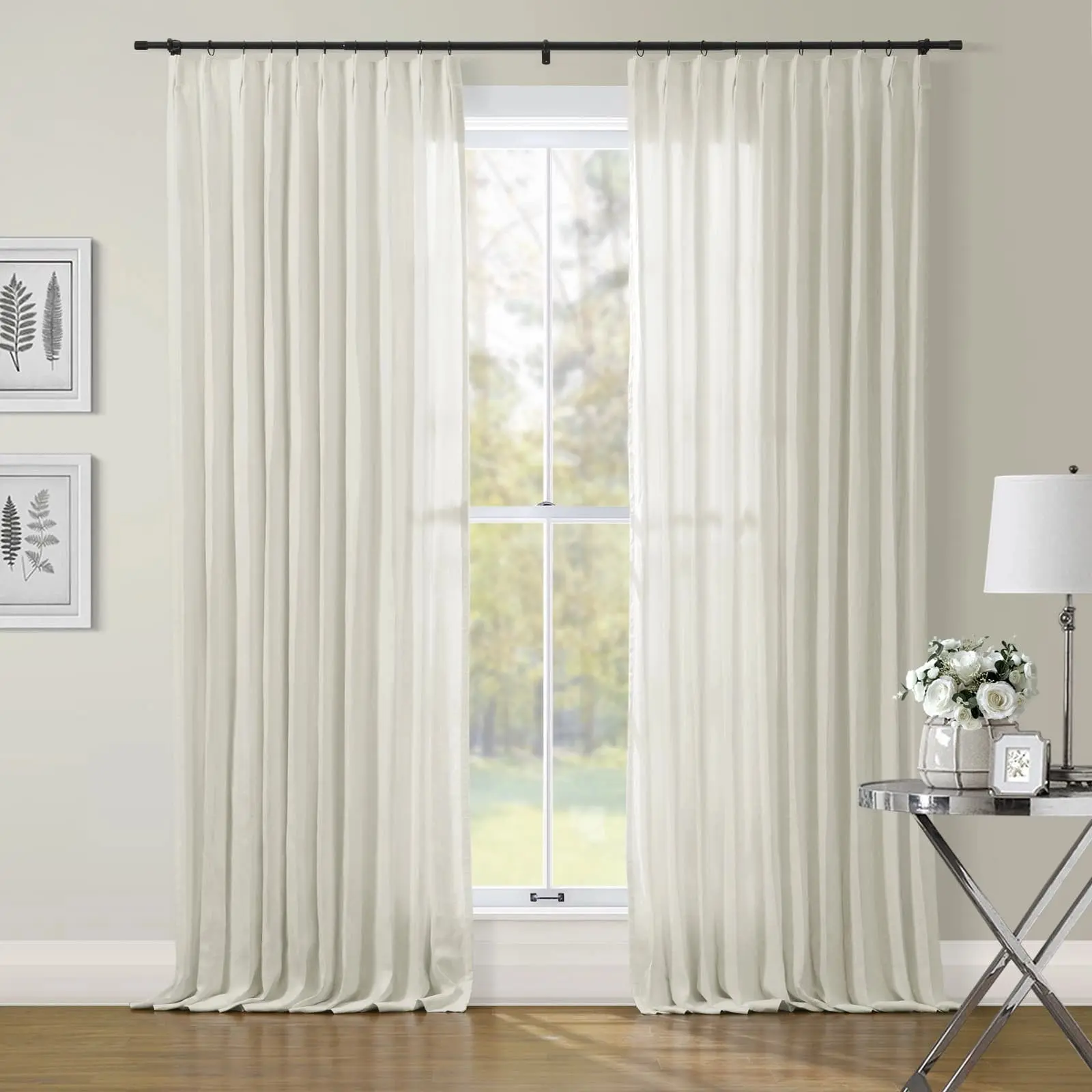 Patti Premium 100% Belgian Flax Linen Curtain Pleated - Image 7