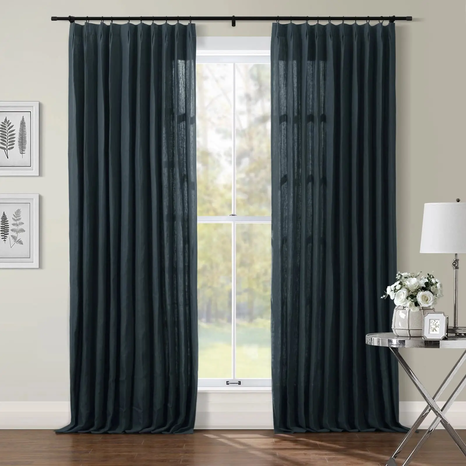 Patti Premium 100% Belgian Flax Linen Curtain Pleated - Image 28