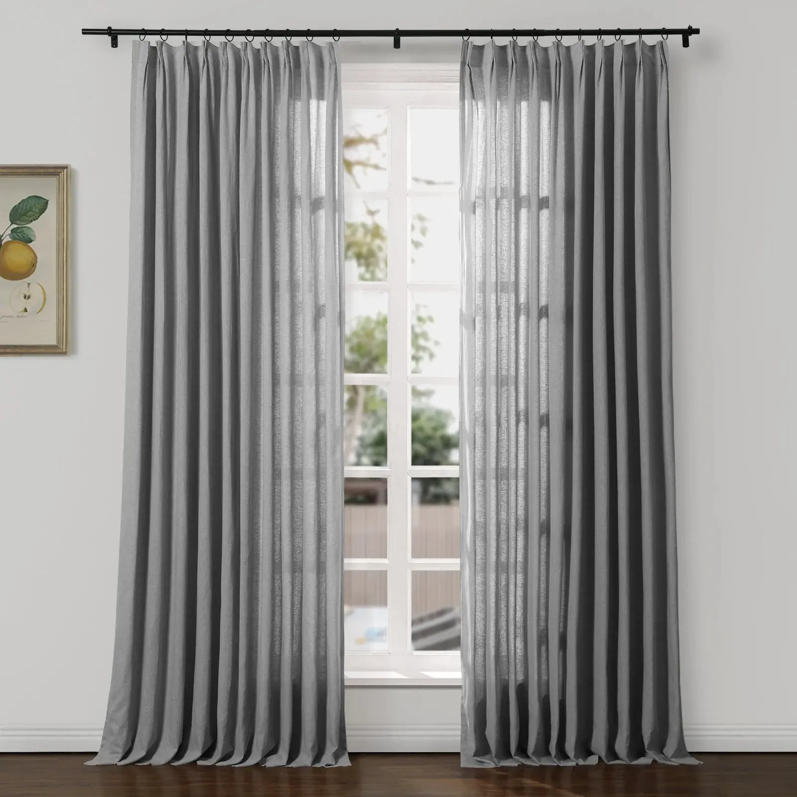 Ron Linen Herringbone Custom Curtain Pleated - Image 22