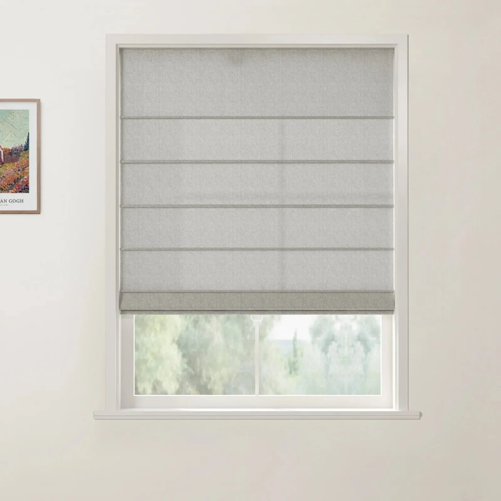 Custom Front Slat Roman Shade Cordless - Image 36