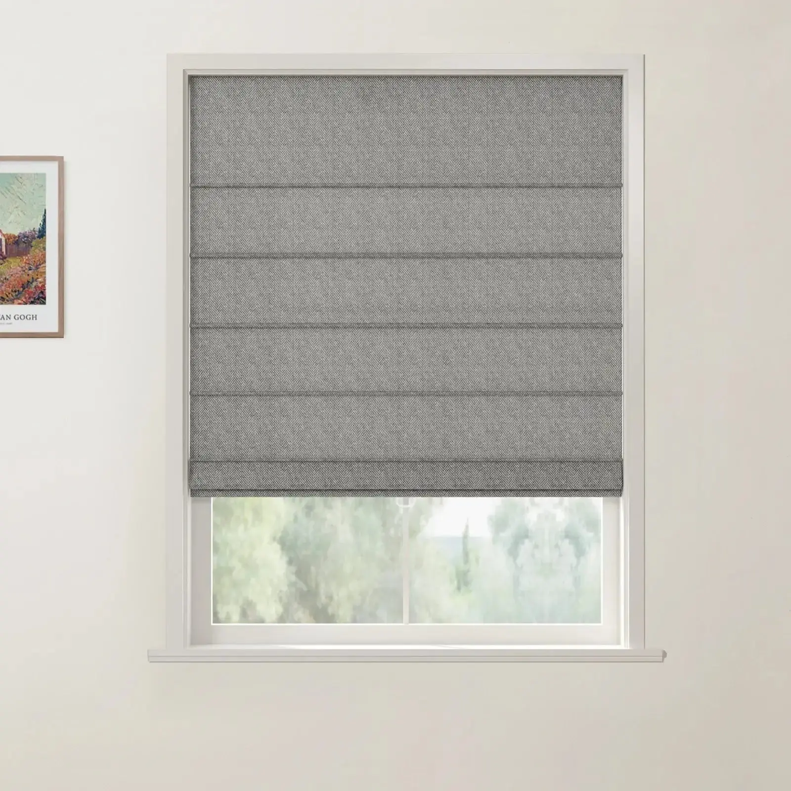 Custom Front Slat Roman Shade Cordless - Image 37