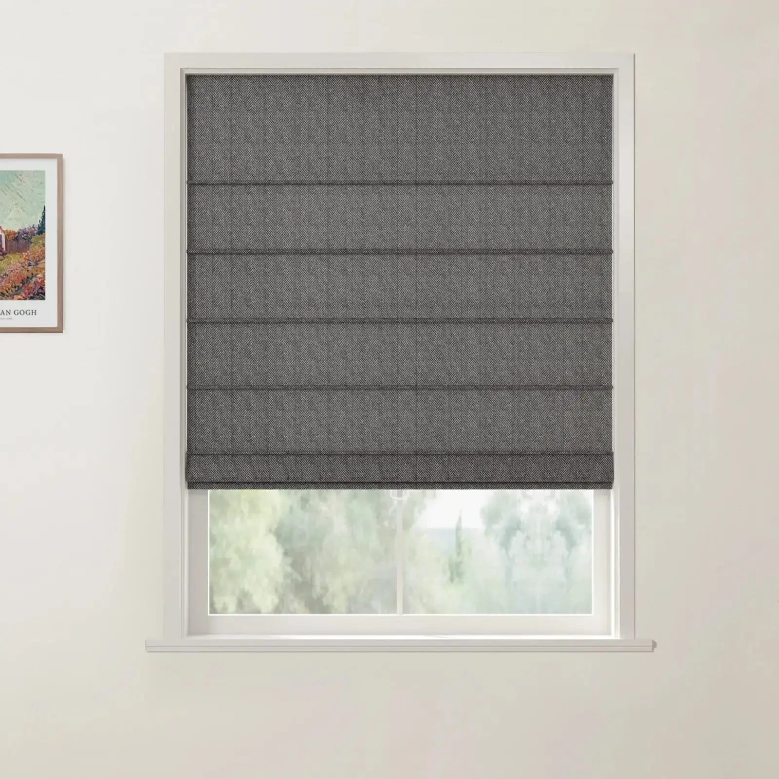 Custom Front Slat Roman Shade Cordless - Image 38