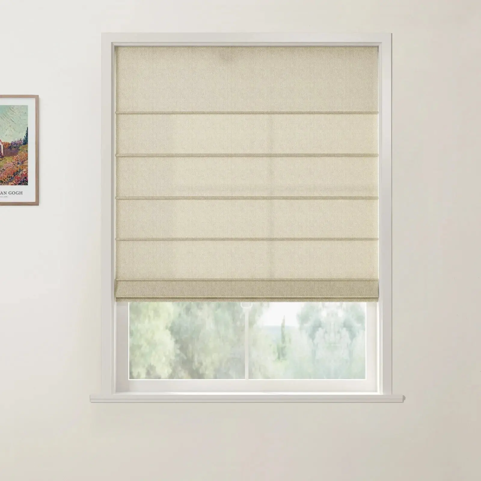 Custom Front Slat Roman Shade Cordless - Image 34