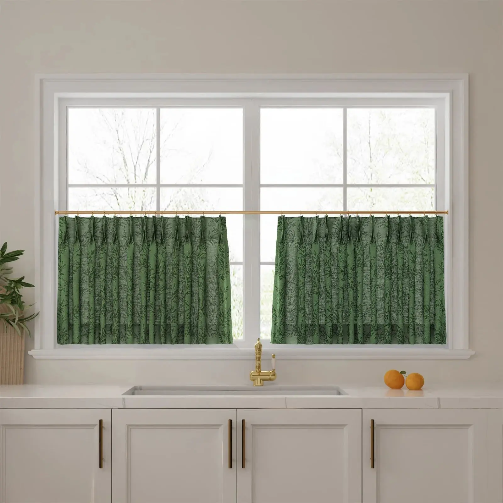 Sara Le Print Linen Pleated Cafe Curtains - Image 16