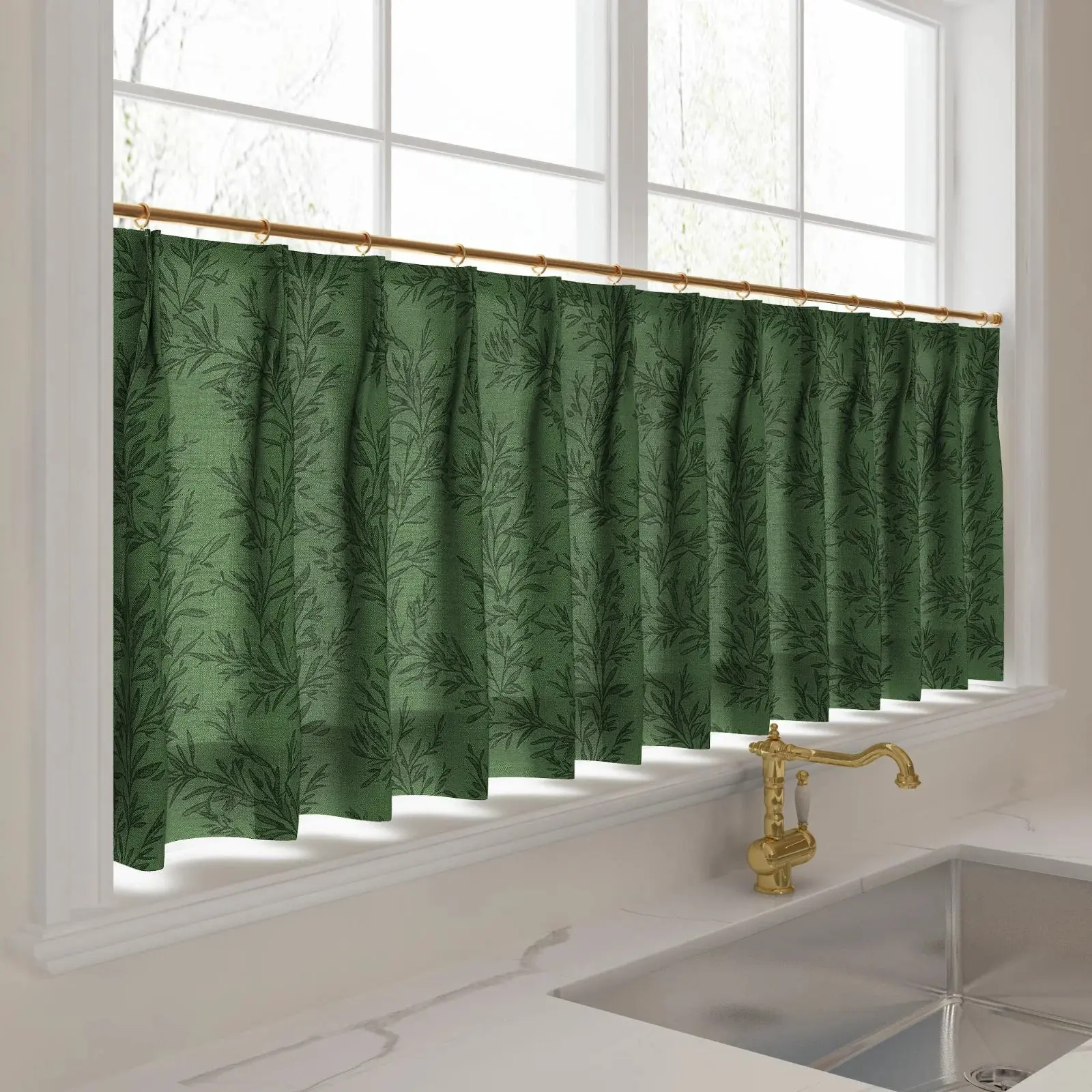 Sara Le Print Linen Pleated Cafe Curtains - Image 18