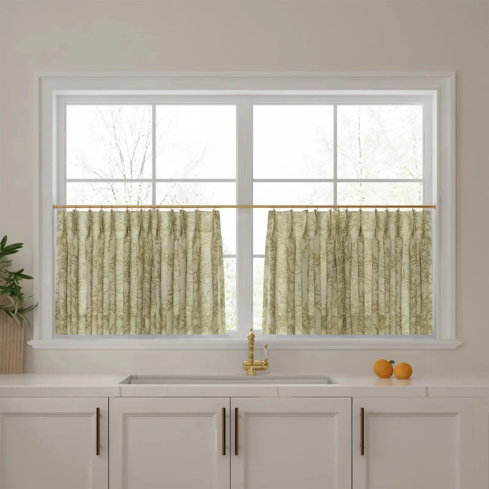 Sara Le Print Linen Pleated Cafe Curtains - Image 19