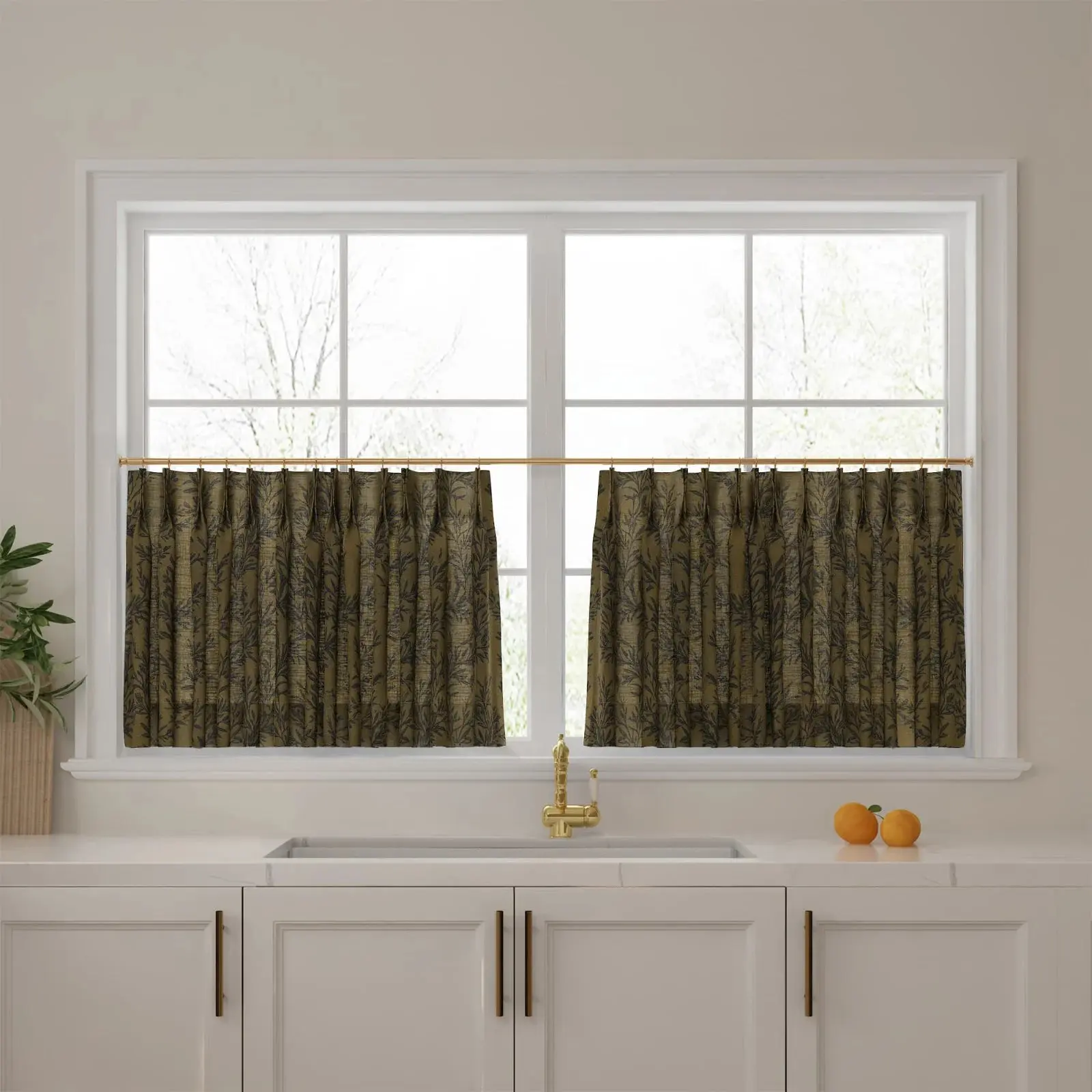 Sara Le Print Linen Pleated Cafe Curtains - Image 25