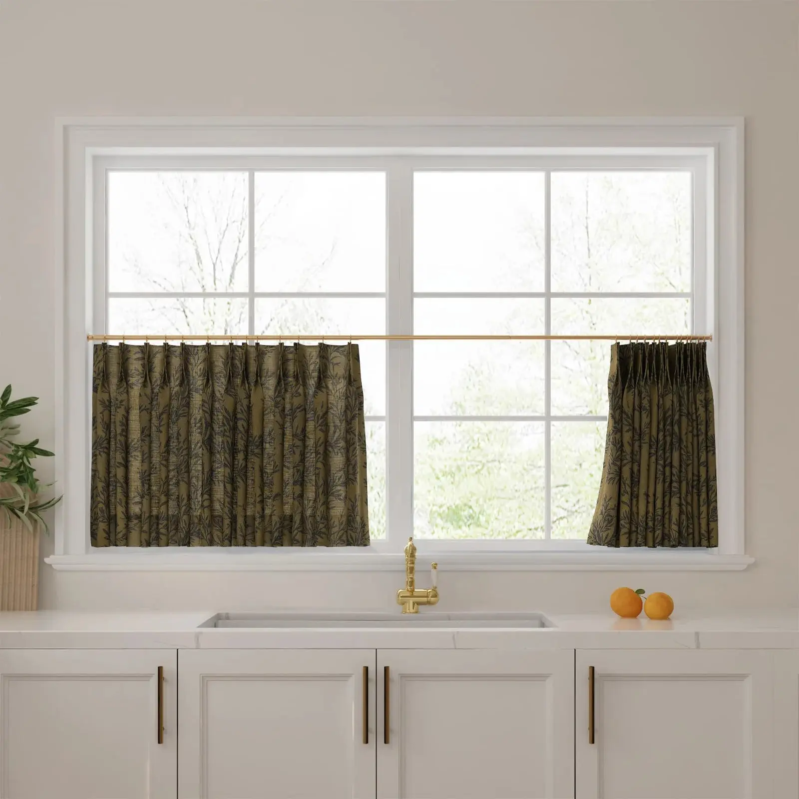Sara Le Print Linen Pleated Cafe Curtains - Image 26