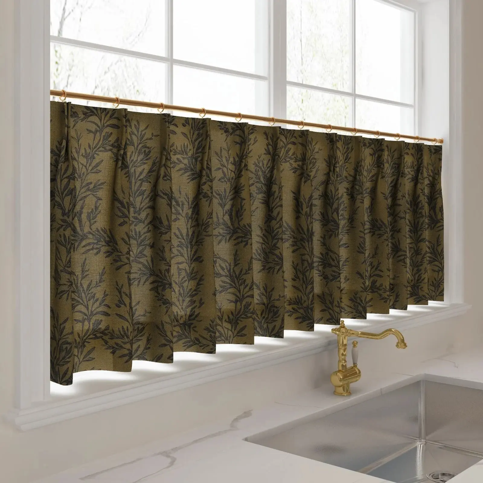 Sara Le Print Linen Pleated Cafe Curtains - Image 27