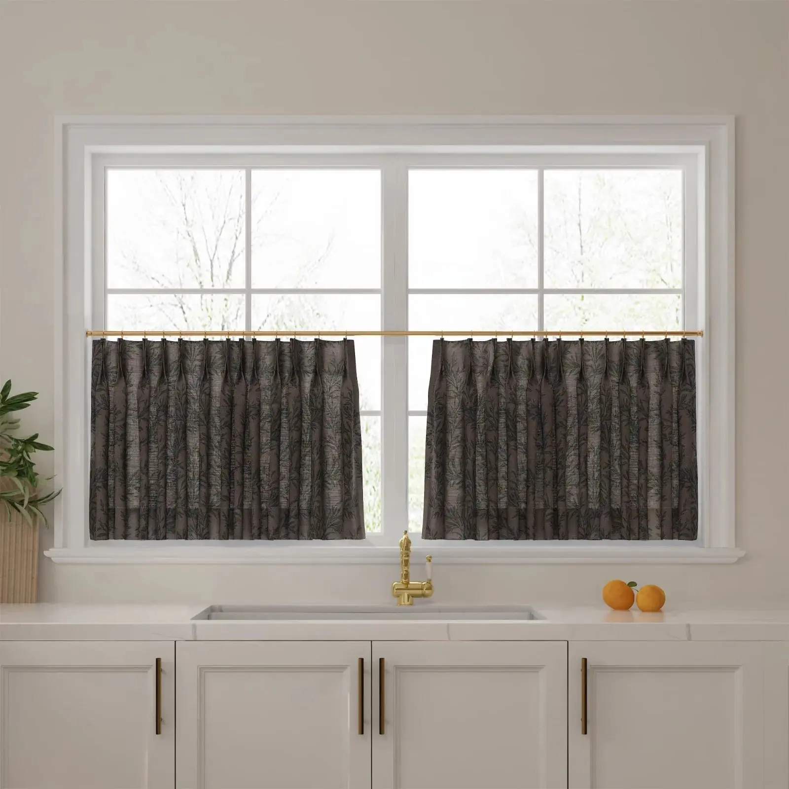 Sara Le Print Linen Pleated Cafe Curtains - Image 28