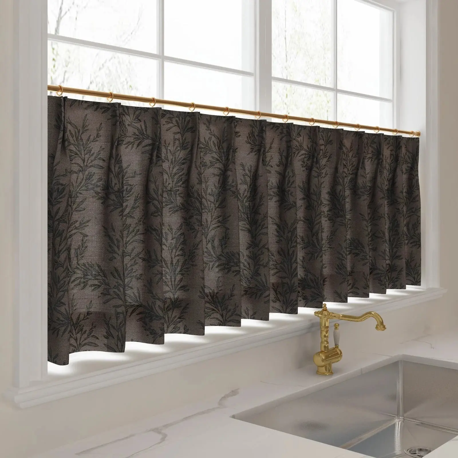 Sara Le Print Linen Pleated Cafe Curtains - Image 30