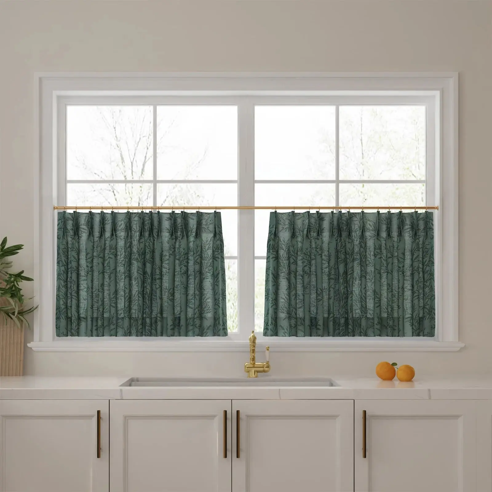 Sara Le Print Linen Pleated Cafe Curtains - Image 31