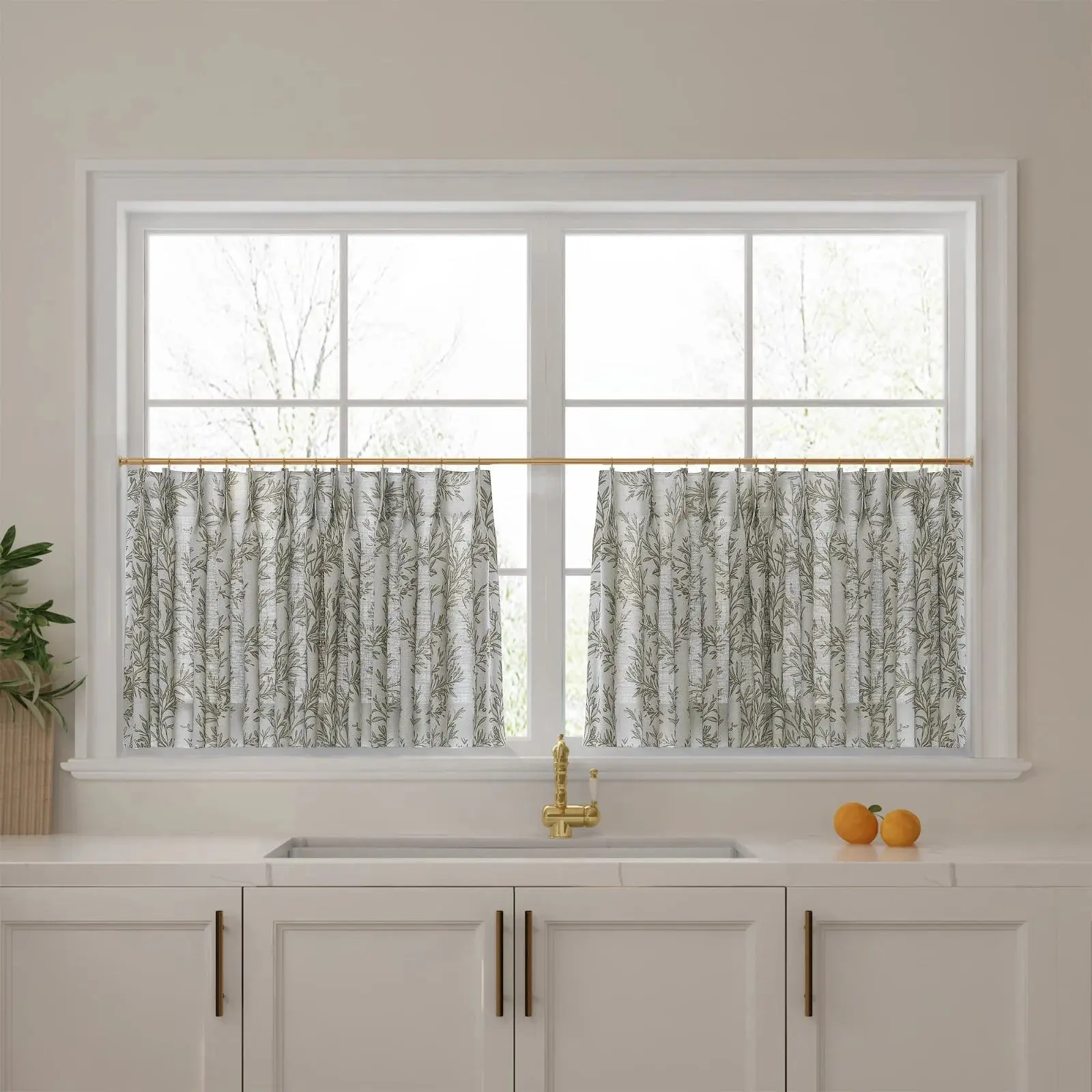 Sara Le Print Linen Pleated Cafe Curtains - Image 34