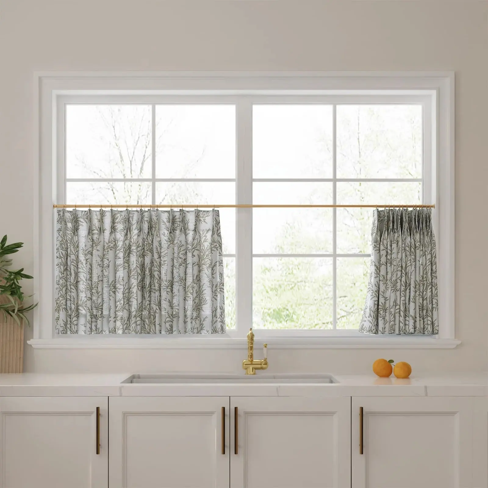 Sara Le Print Linen Pleated Cafe Curtains - Image 35