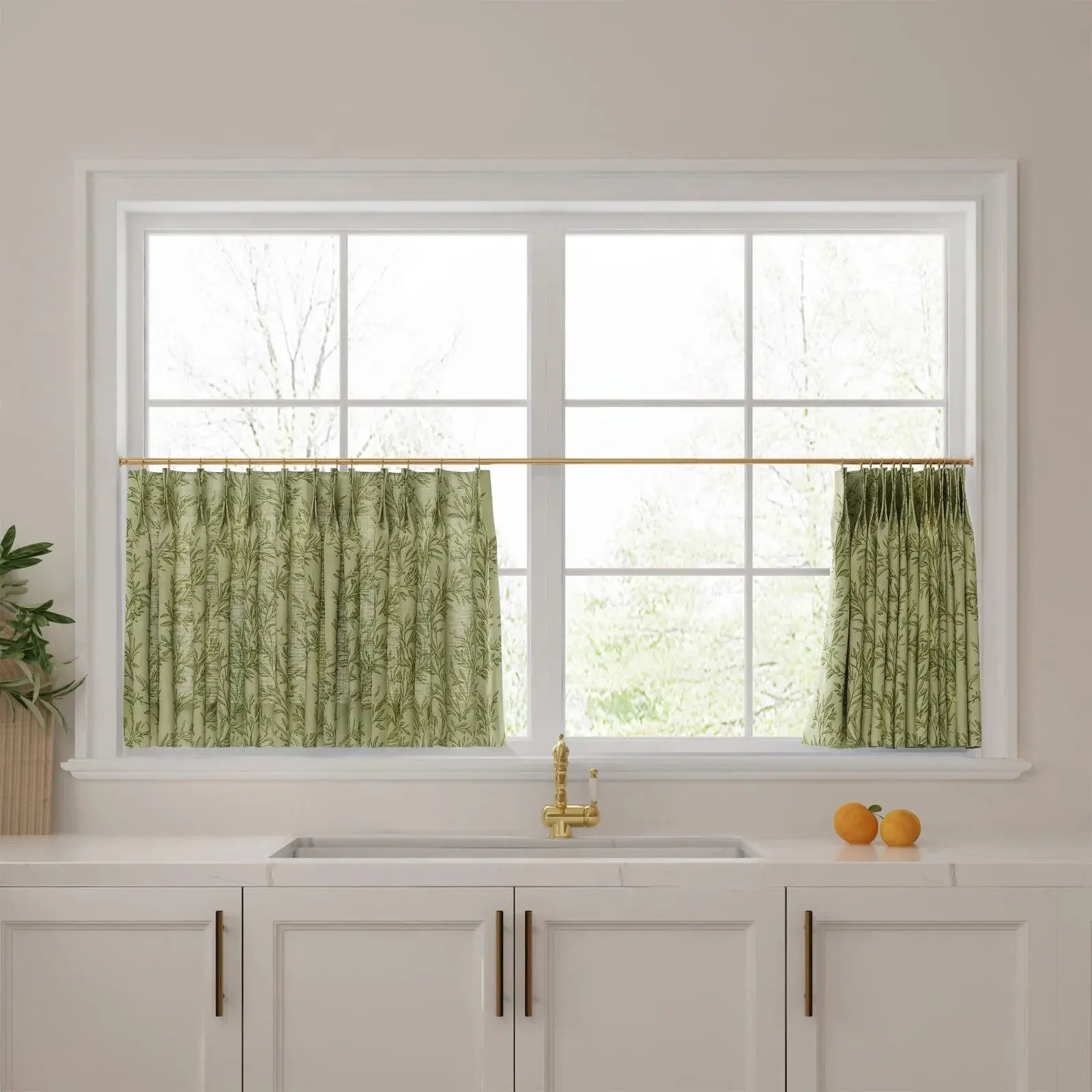 Sara Le Print Linen Pleated Cafe Curtains - Image 38