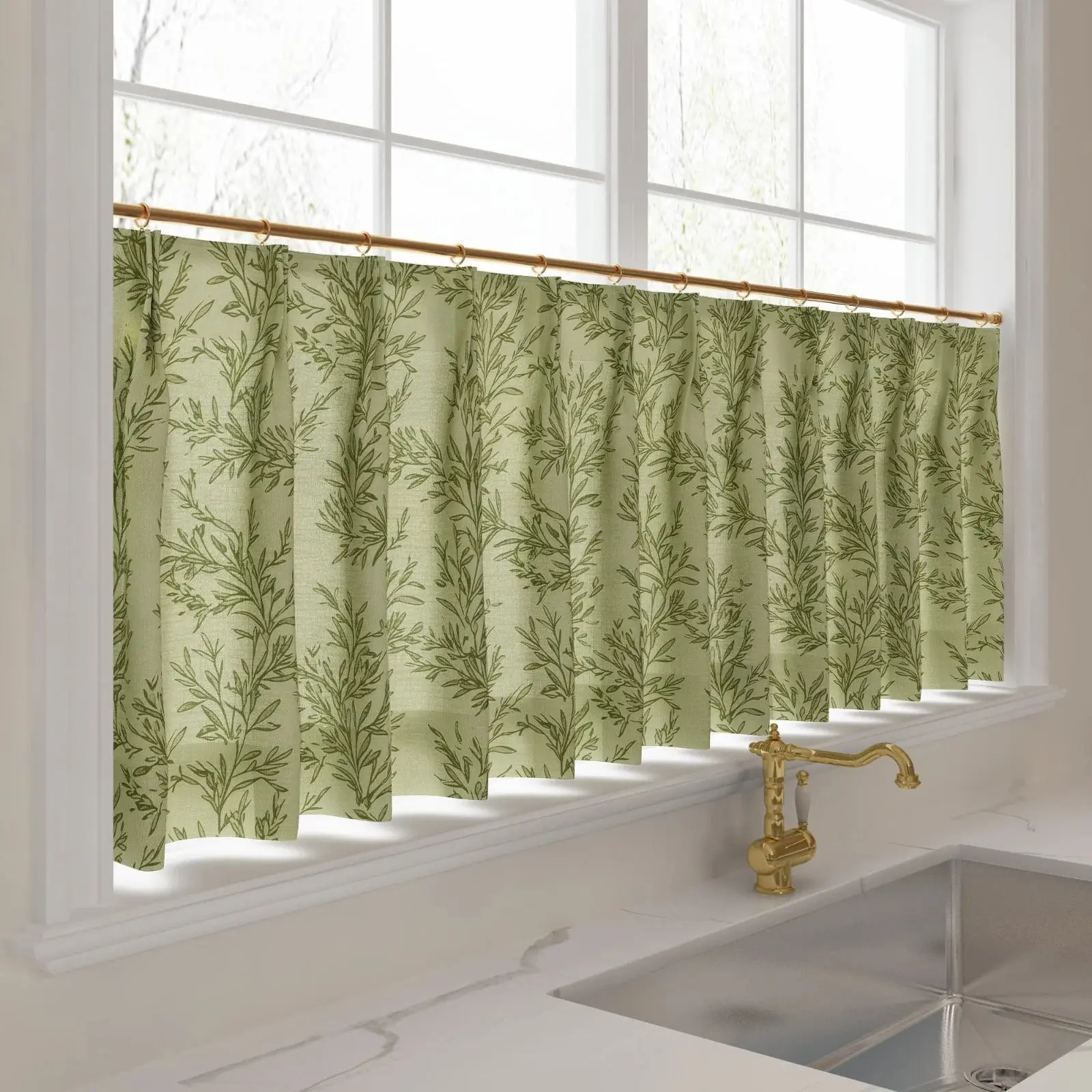 Sara Le Print Linen Pleated Cafe Curtains - Image 39