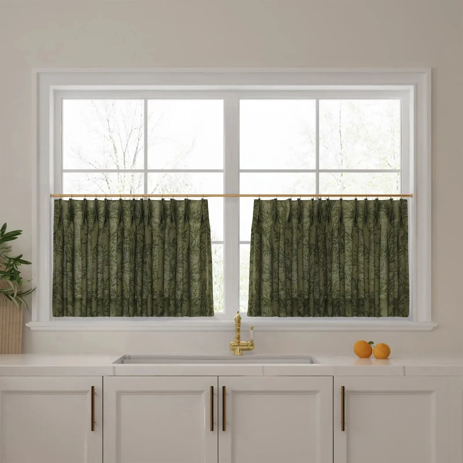 Sara Le Print Linen Pleated Cafe Curtains - Image 40