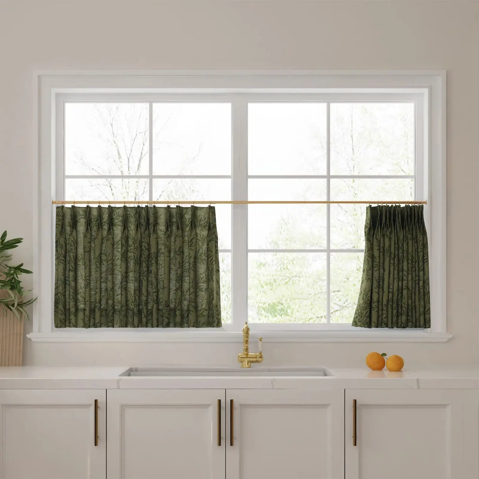 Sara Le Print Linen Pleated Cafe Curtains - Image 41